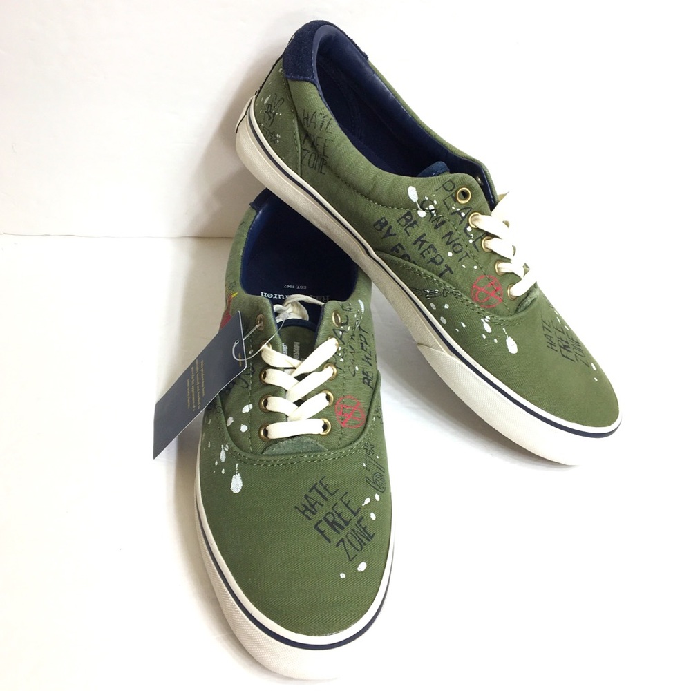 Polo Ralph Lauren Thorton Graffiti Shoes Size 9 Equality For All